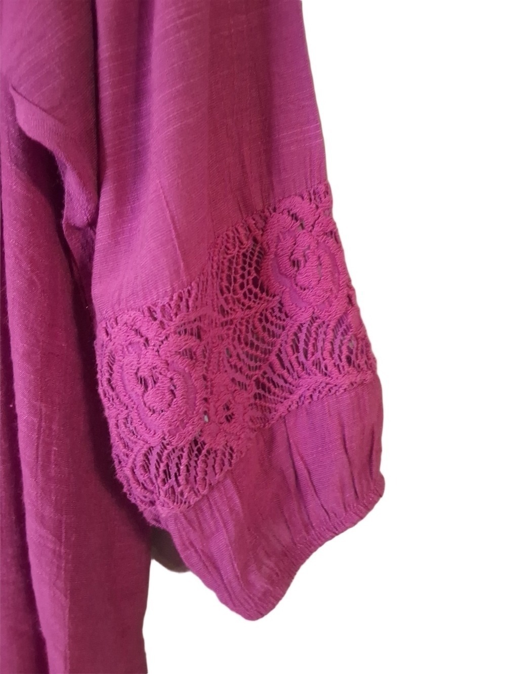 Bobeau Petite Magenta Crochet Lace Boho Blouse Petite Small - Picture 4 of 7